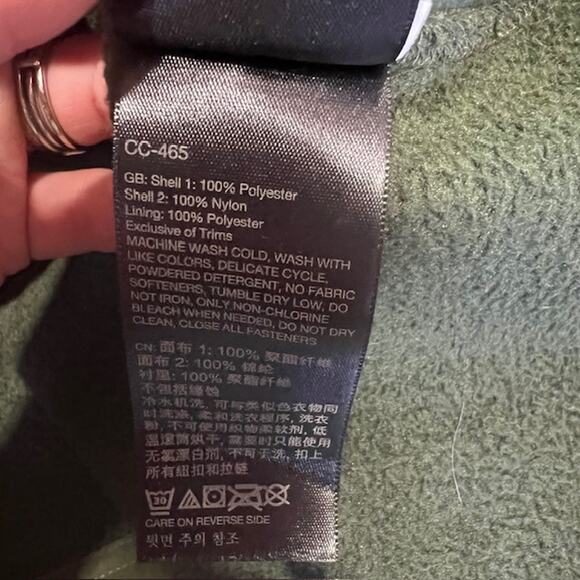 Marmot Backroad Fleece Jacket Mens L Army Green Elbow Shoulder Patches Full Zip - Picture 8 of 10